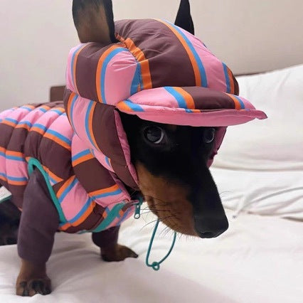 Autumn And Winter Pet Striped Vest