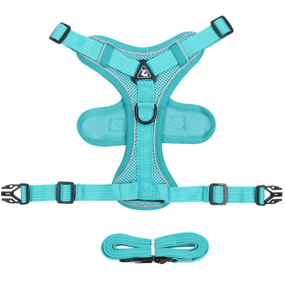 Large Cat Harness And Leash Set Escape Proof Adjustable Mesh Vest With Reflective Strips, No-Choke Soft Breathable Harness For Small Dog Big Kitten
