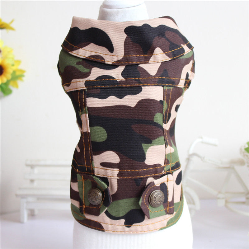 Pet Clothes Autumn And Winter Camouflage Vest