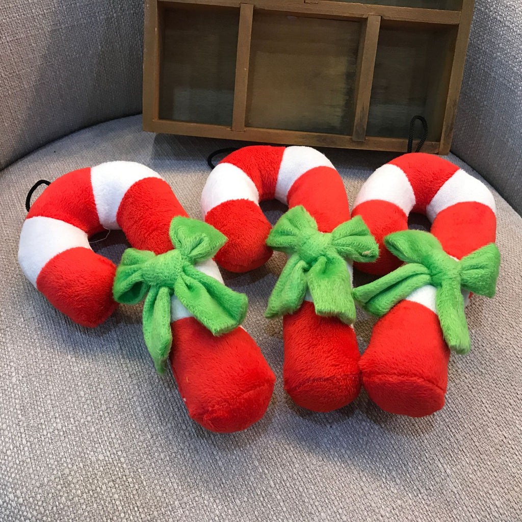 Christmas candy cane pet toy