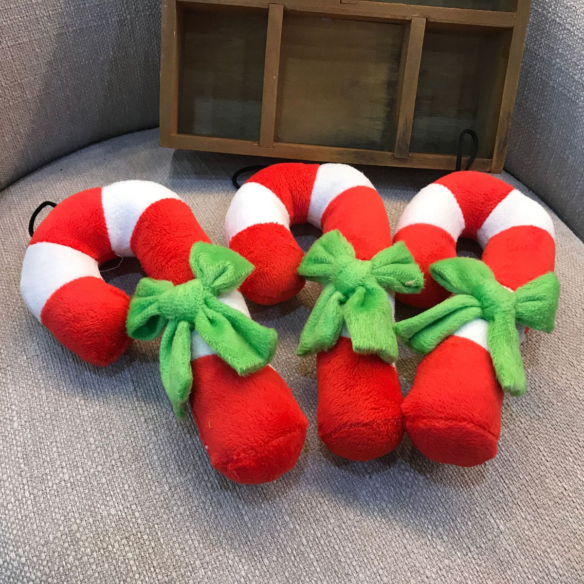 Christmas candy cane pet toy