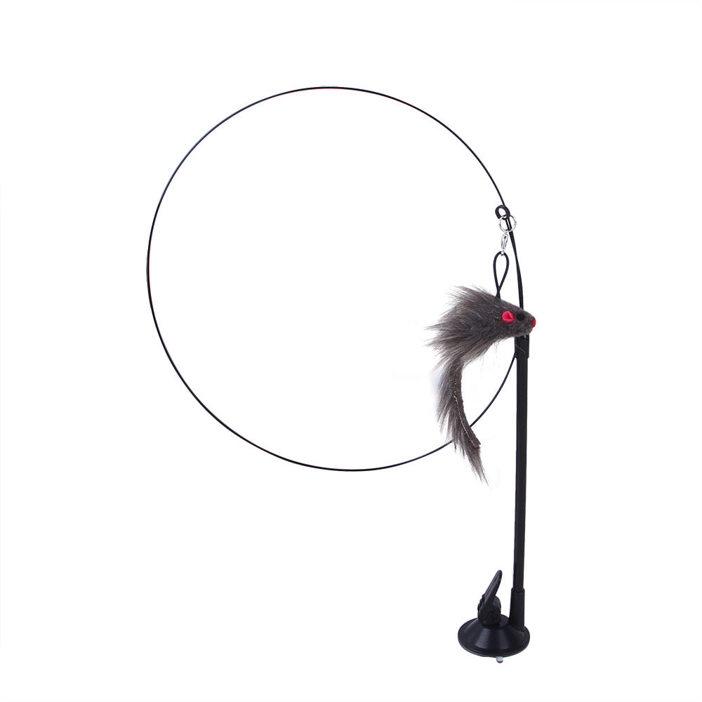 H Sucker Cat Teaser Adsorption Handheld Steel Wire Cat Teaser Multi-head Replaceable Cat Toy Pet Supplies