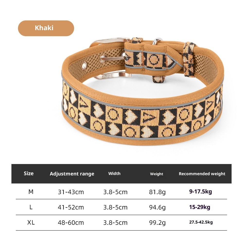 Retro-style Breathable Pet Collar With A Pin Buckle
