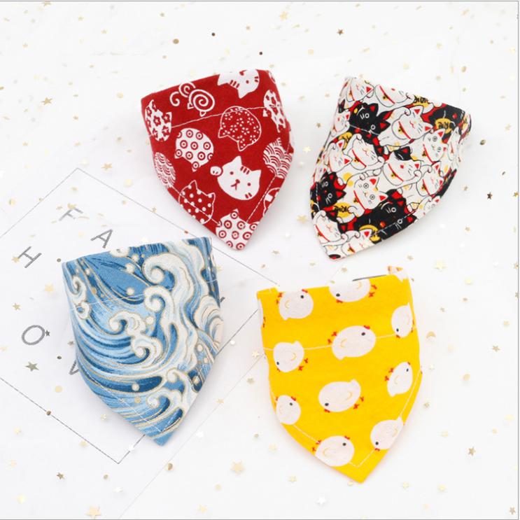 Pet Triangle Dog Scarf Cat Collar Christmas Small Dog Saliva Towel Japanese Collar Cute Sweet