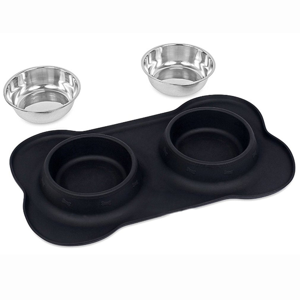 Pet Bowl Silicone Bone Shape Mat
