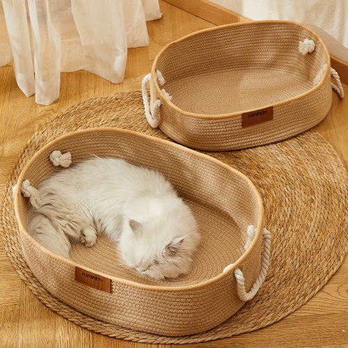 Cat Nest Summer Chopsticks Nest Four Seasons Universal Woven Cotton And Linen Basket