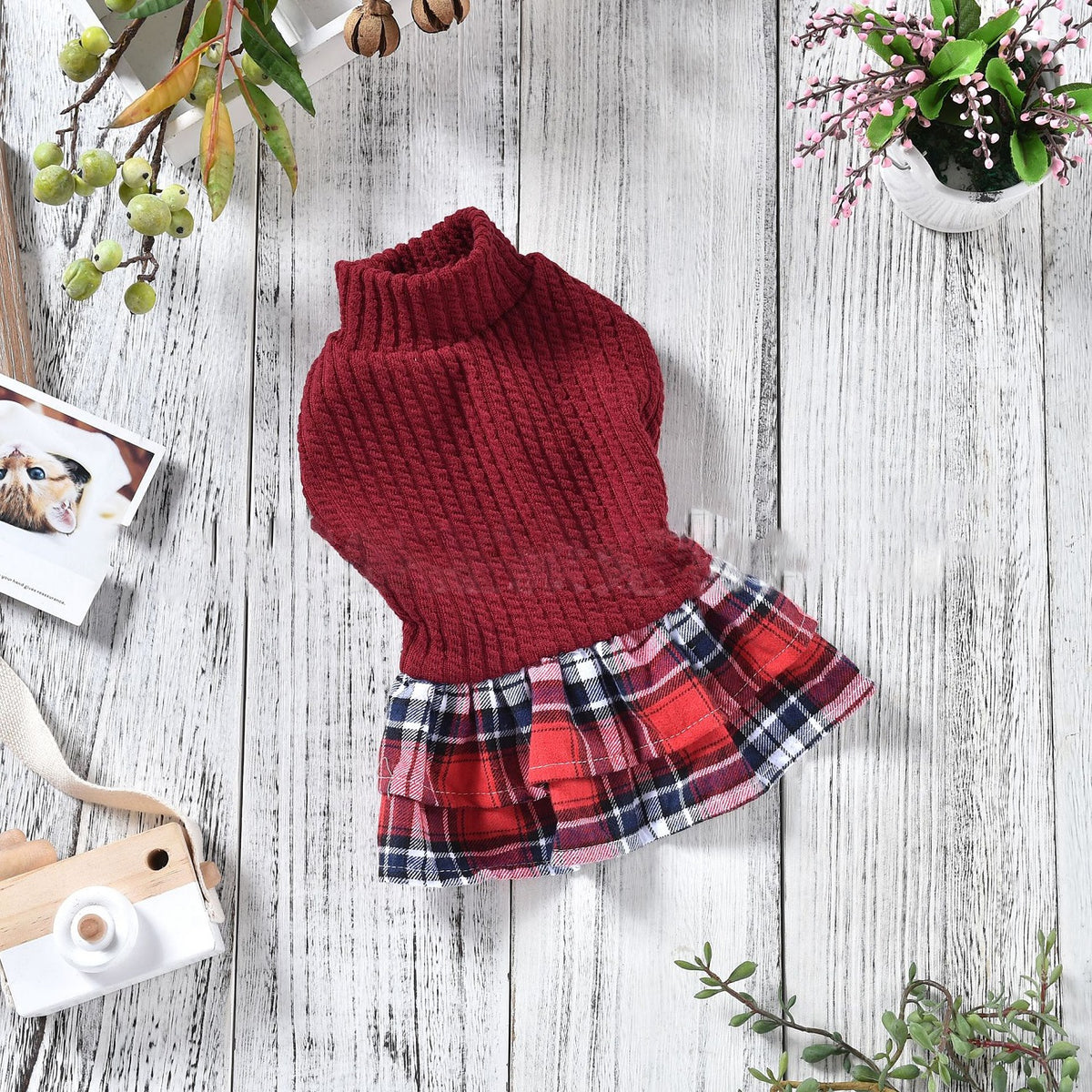 Dog Plaid Skirt Princess Skirt Autumn And Winter Pet Clothes