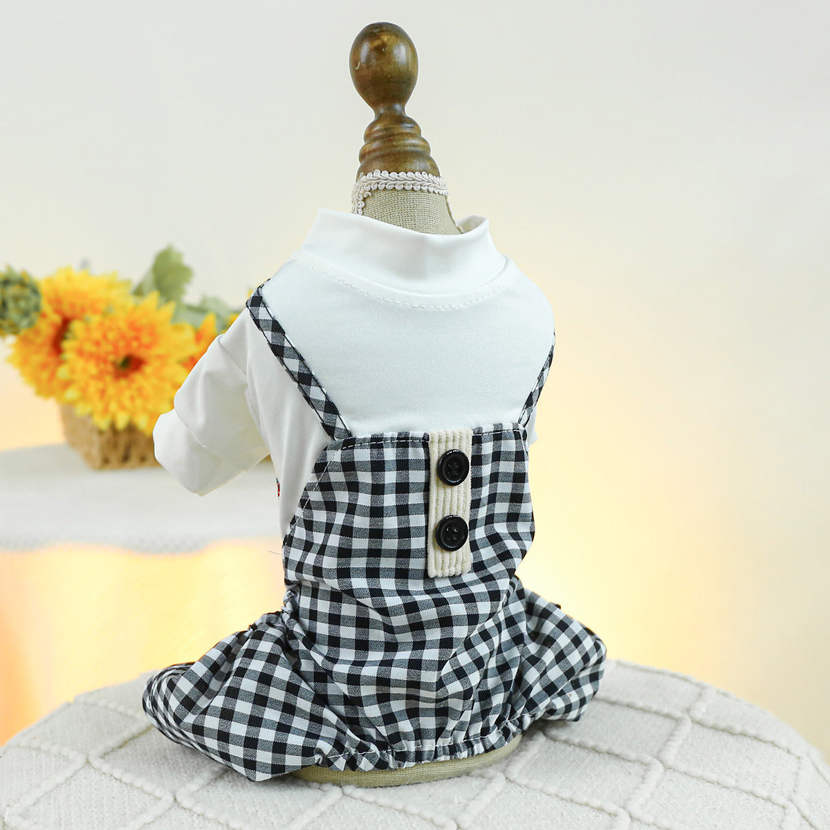 Fashion Personalized Pet Dog Plaid Overalls