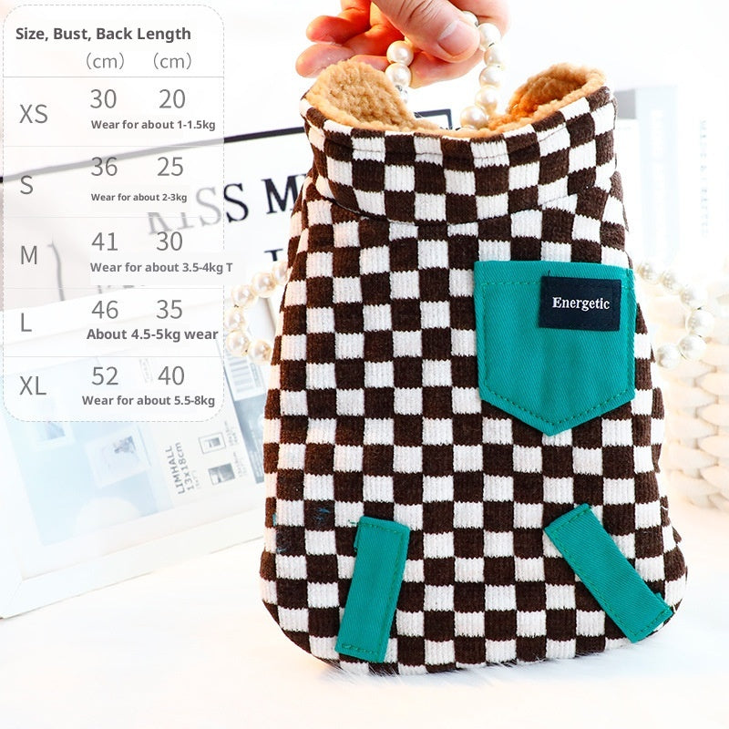 Thick Chessboard Plaid Double-sided Vest