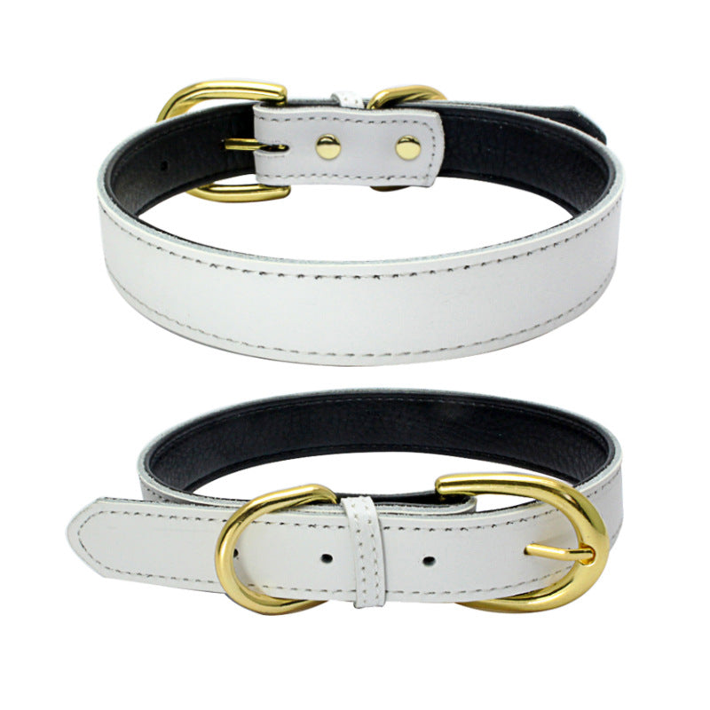 Cowhide pet collar