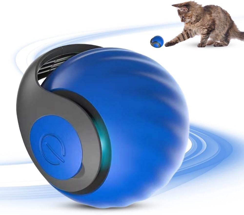 Interactive Cat Toys Balls For Indoor Cats Dogs Rolling Ball Motion Activate Rolling Ball With Touch Control Interactive Self Moving Balls Toys For