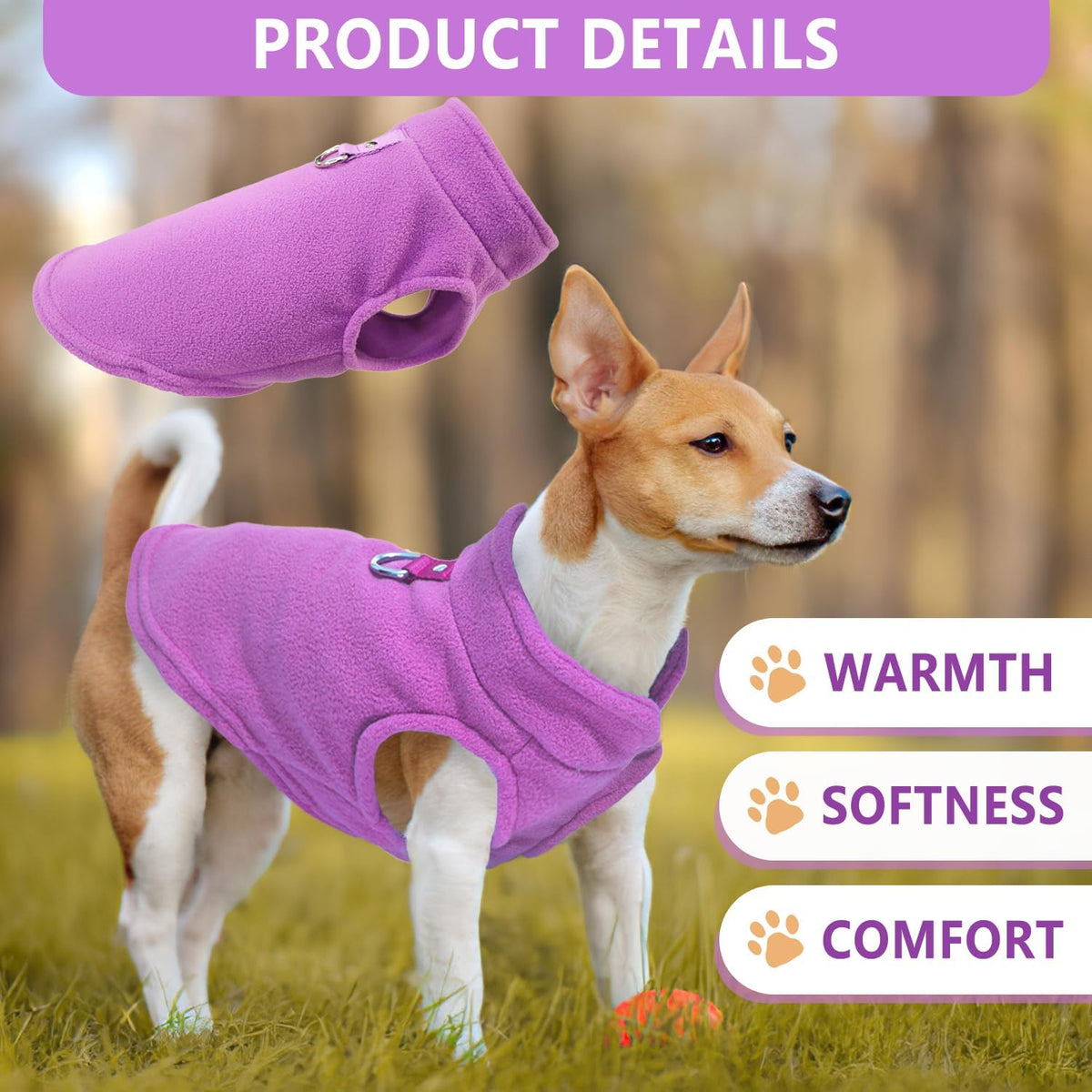 2 Pack Dog Sweater With Leash Ring, Warm Pet Sweater Thick Clothes Coat Fleece Dog Sweaters For Small Dogs Girl Boy Pullover Dog Jacket For Fall