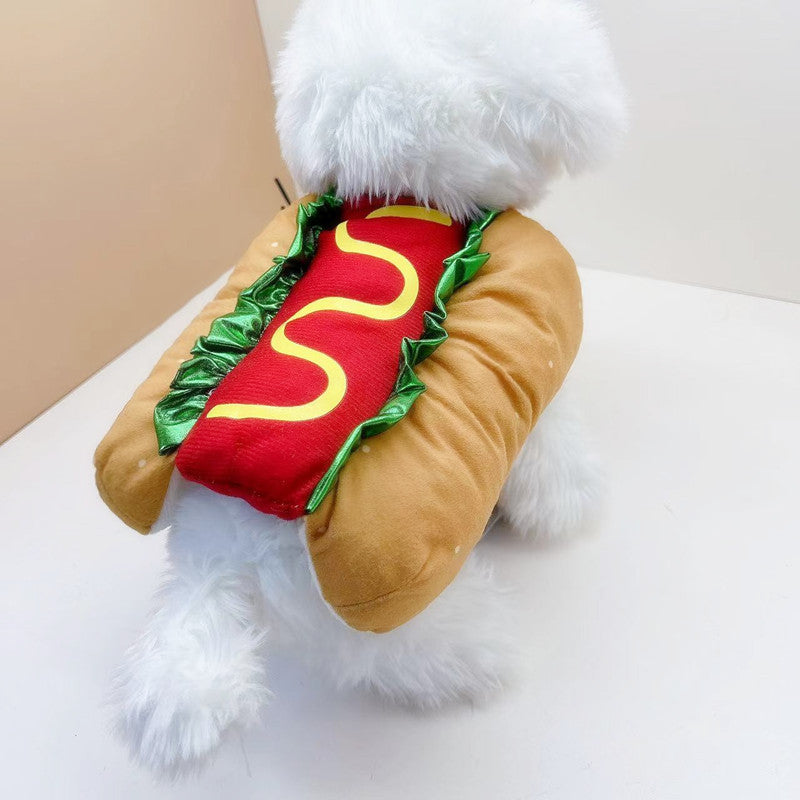 Dog Cat Dress Up Warm Carnival Christmas Hot Dog Hamburger Costume