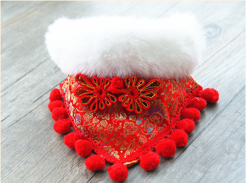 Christmas Bib Ornament Decoration Pet Saliva Towel Winter Warm Scarf