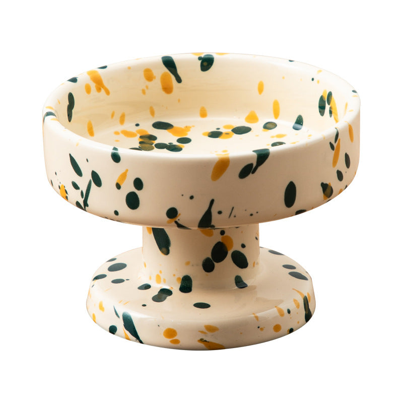 Ink-splashed Bubble Pet Bowl And Stem Glass