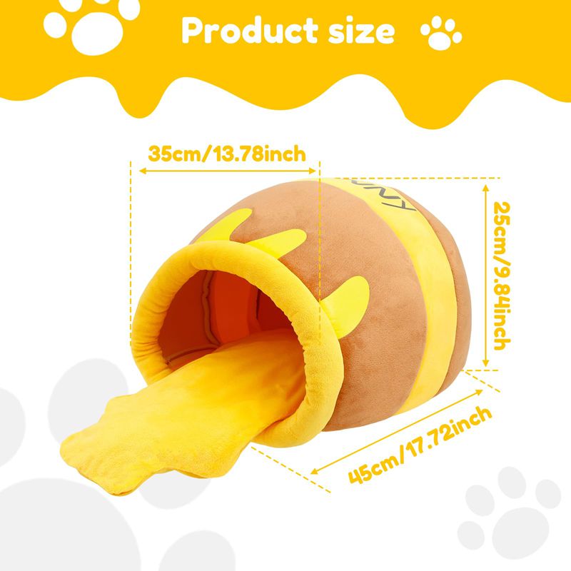 Honey Pot Cat Bed, Comfortable Memory Foam Cat Cave Bed, Honey Pot Pet Nest Pet Cave Bed, Kitten Cave Bed Sleeping House, Cute Cartoon Design Semi