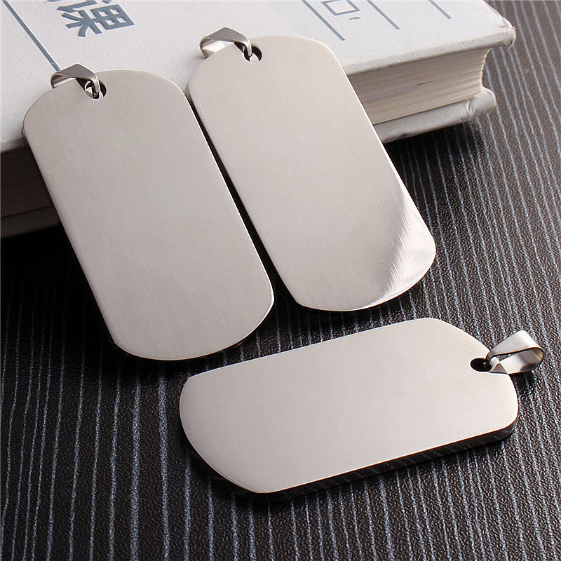 Stainless Steel Dog Tag Laser Engraving Tag Pendant Titanium Steel Dog Tag