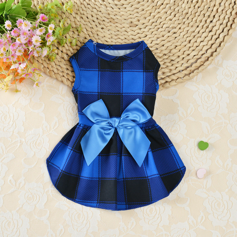Thin PET Bow Plaid Clothes