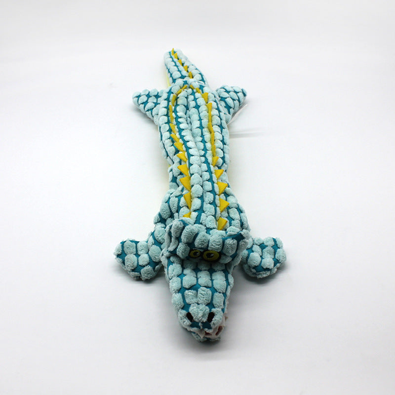 Dog chews and makes noise alligator toy