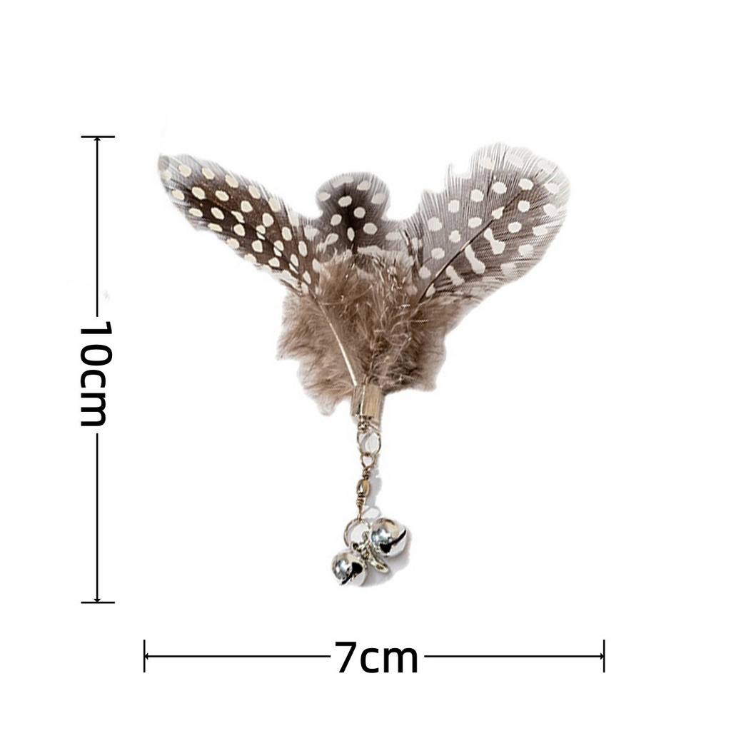 Feather Replacement Head Cat Teaser Wand With Bell, Interactive Toy For Cats