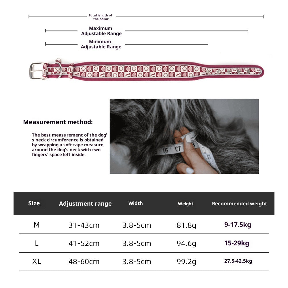 Retro-style Breathable Pet Collar With A Pin Buckle
