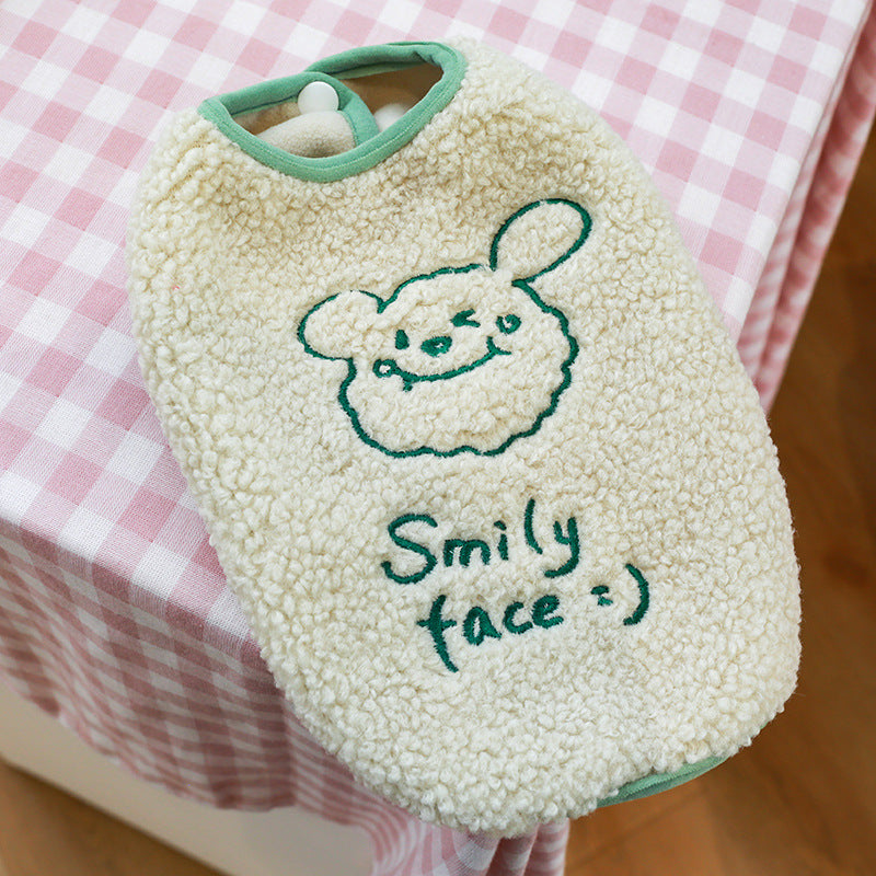 Bichon Christmas Day Elk Embroidered Warm Smile Vest