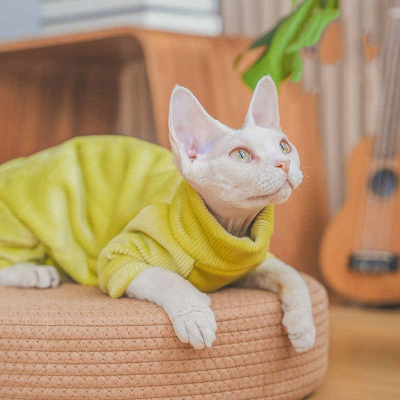 Thickened Fleece-lined Hairless Cat And Devon Cat Clothes For Autumn And Winter