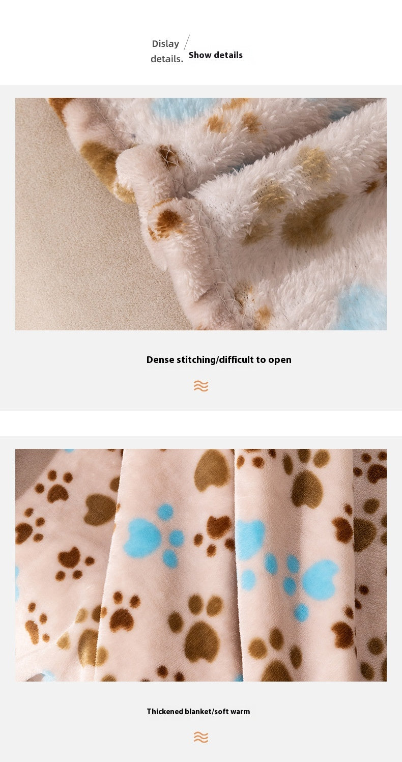 Pet Blanket Kennel Mat Dog Warm Double-sided Thickened Flannel