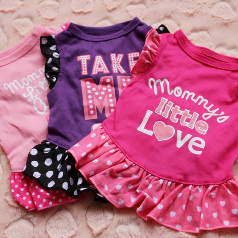 Small Dog Summer Dresses Vest Top Clothes Puppy Pet Dress Skirt Coat Apparel Pets Cats Dog Shirts Girl