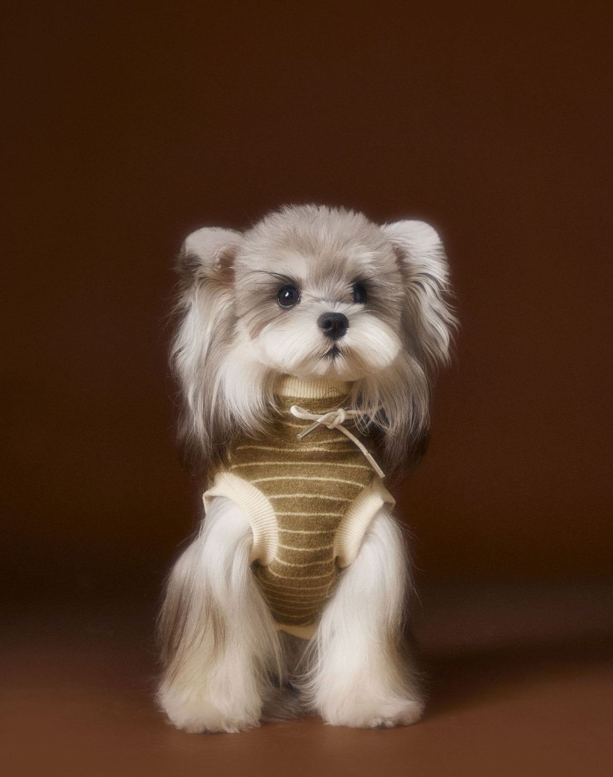 Teddy Bichon Maltese Yorkshire Striped Sleeveless Sweater