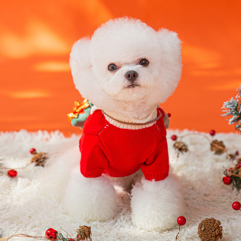 Puppy Dog Autumn And Winter Christmas Elk Pet Sweater