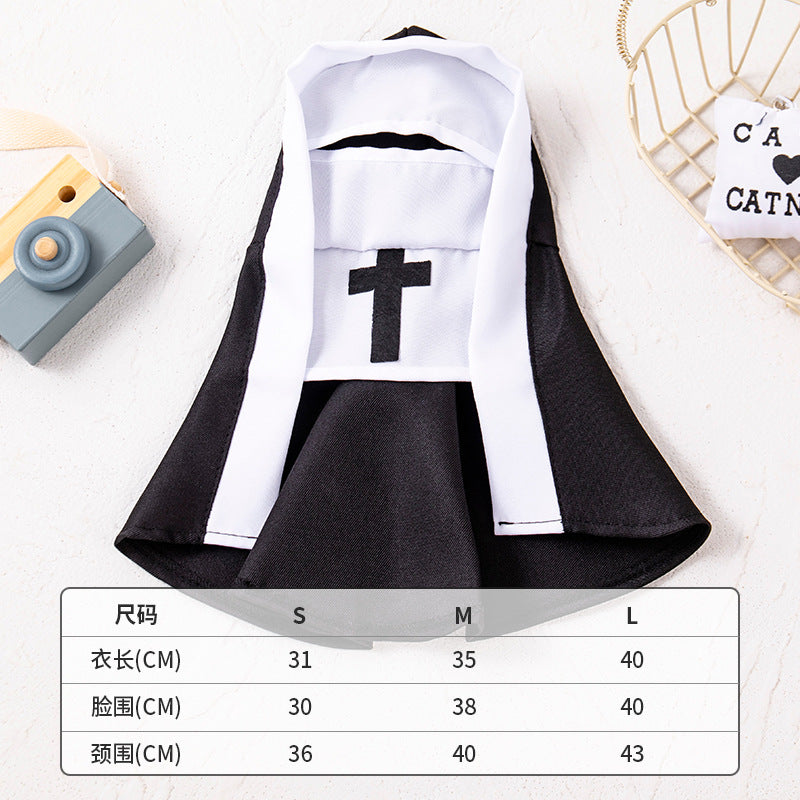 Cat Costumes, Pet Clothes, Dog Costumes, Funny Cosplay Photo Props, Small And Medium-Sized Pet Clothing, Cat Nun Costumes