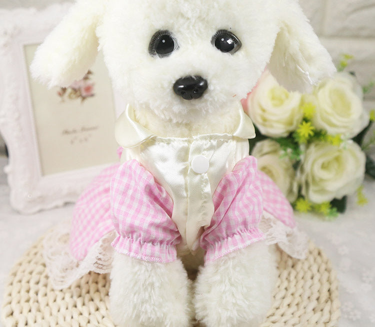 British Style Cotton Plaid Dog Pet Clothes