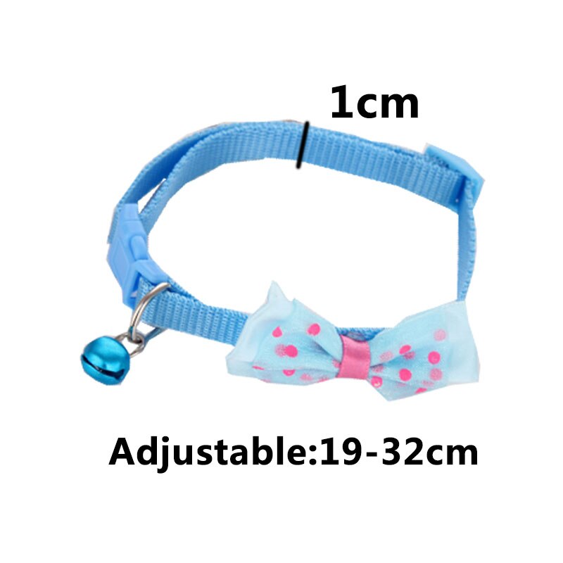 Adjustable bowknot cat bell nylon collar
