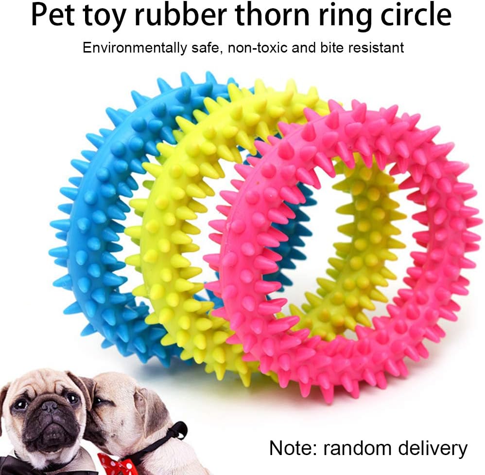 Dog Chew Toy TPR Spiky Circle Ring Dog Bite-Training Chew Molar Toy Cleaning Tooth Pet Supply