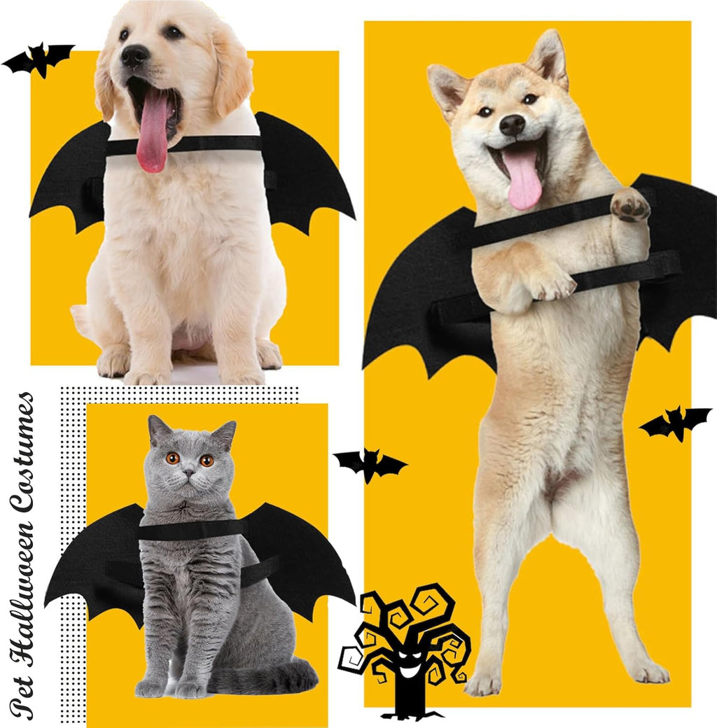 Dog Halloween Costumes Dog Bat Costume Cool Luminous Skeleton Bone Bat Wings Pets Cosplay Costumes Dress Up Apparel For Small Medium Large Cats And