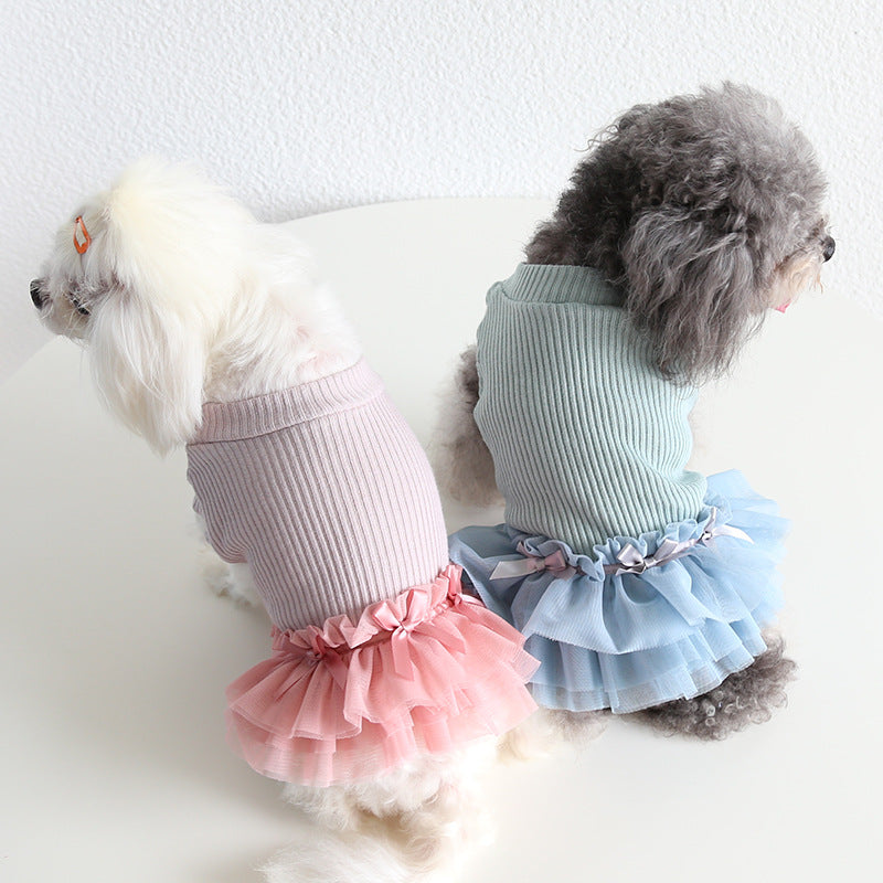 Petstyle XINGX Vintage Flounced Sleeve Skirt Cat Costume Pet Clothes Dog Clothes