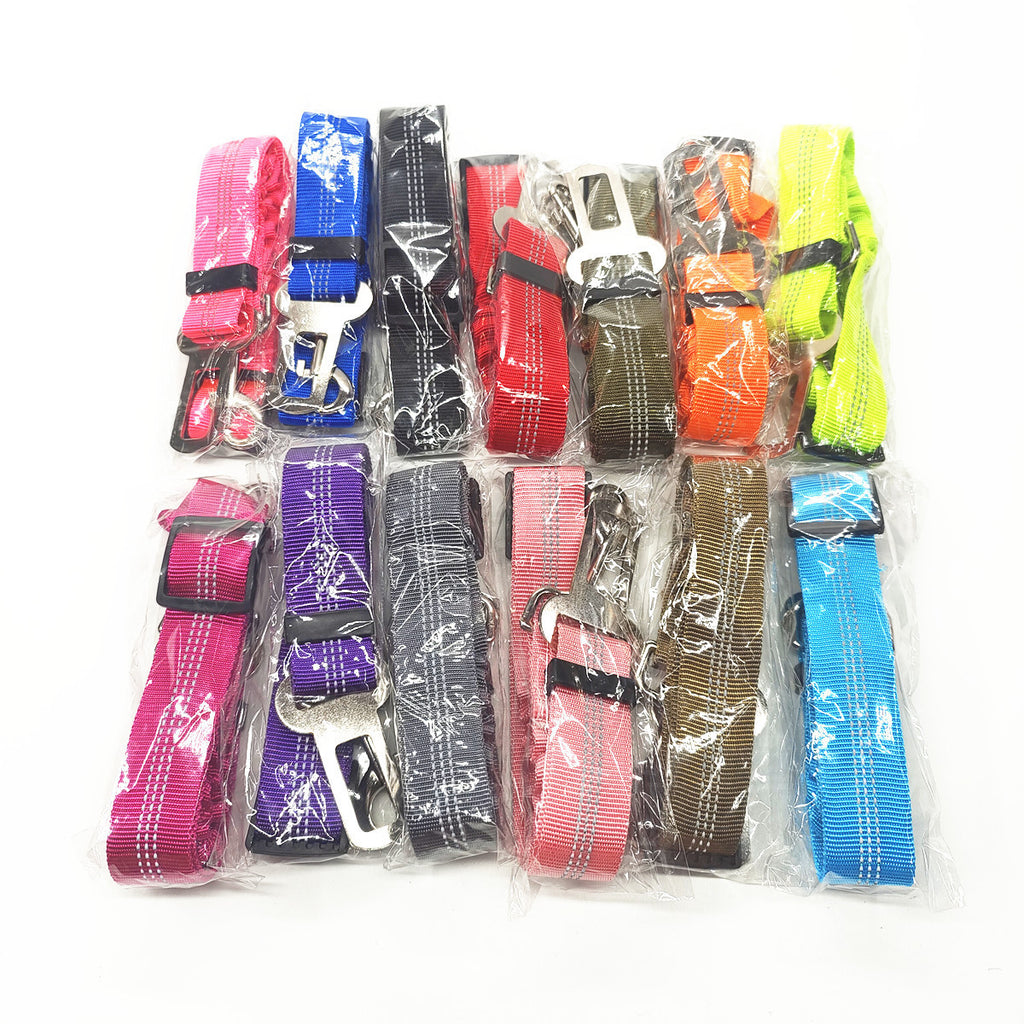 Pet Car Reflective Elastic Seat Belt Dog Car Buffer Dog Leash
