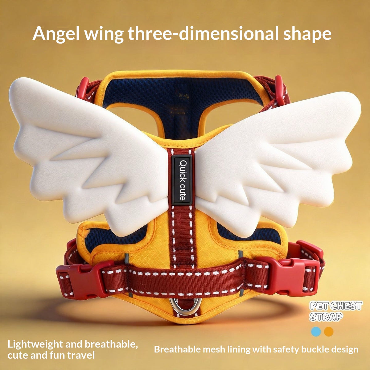 Universal Outdoor Dog Harness With 3D Angel Wings And Leash
