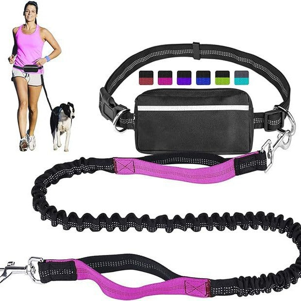 New Product Pet Dog Running Leash Set Reflective Night Running Waist Bag
