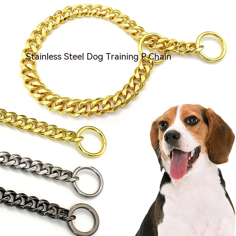 Pet Supplies Stainless Steel Drag Chain Double Ring