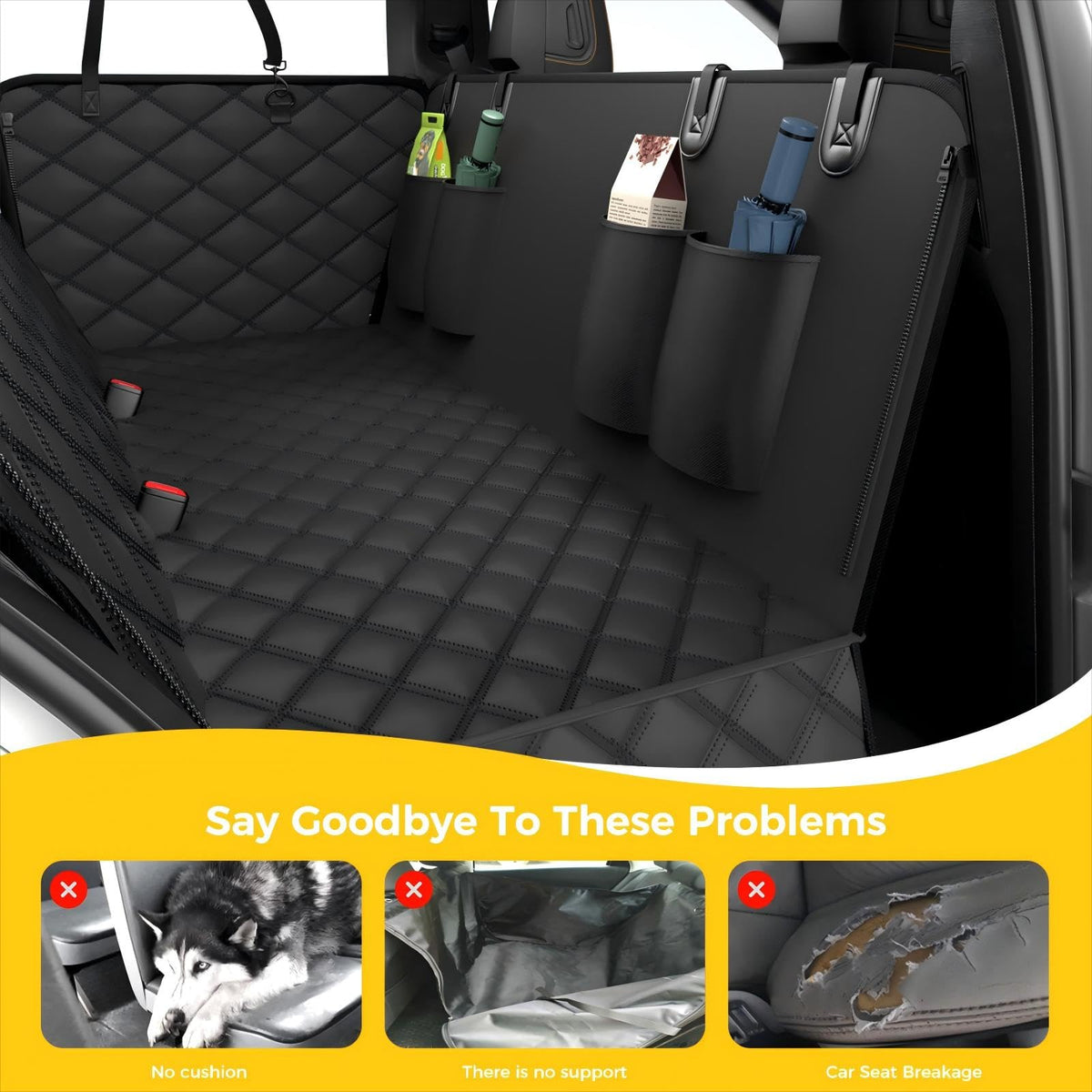 Dog Car Seat Cover For Back Seat, Waterproof Scratch Proof Nonslip Seat Cover,Duty Scratch Soft Dog Hammock For Car For Cars Trucks And SUVs Black