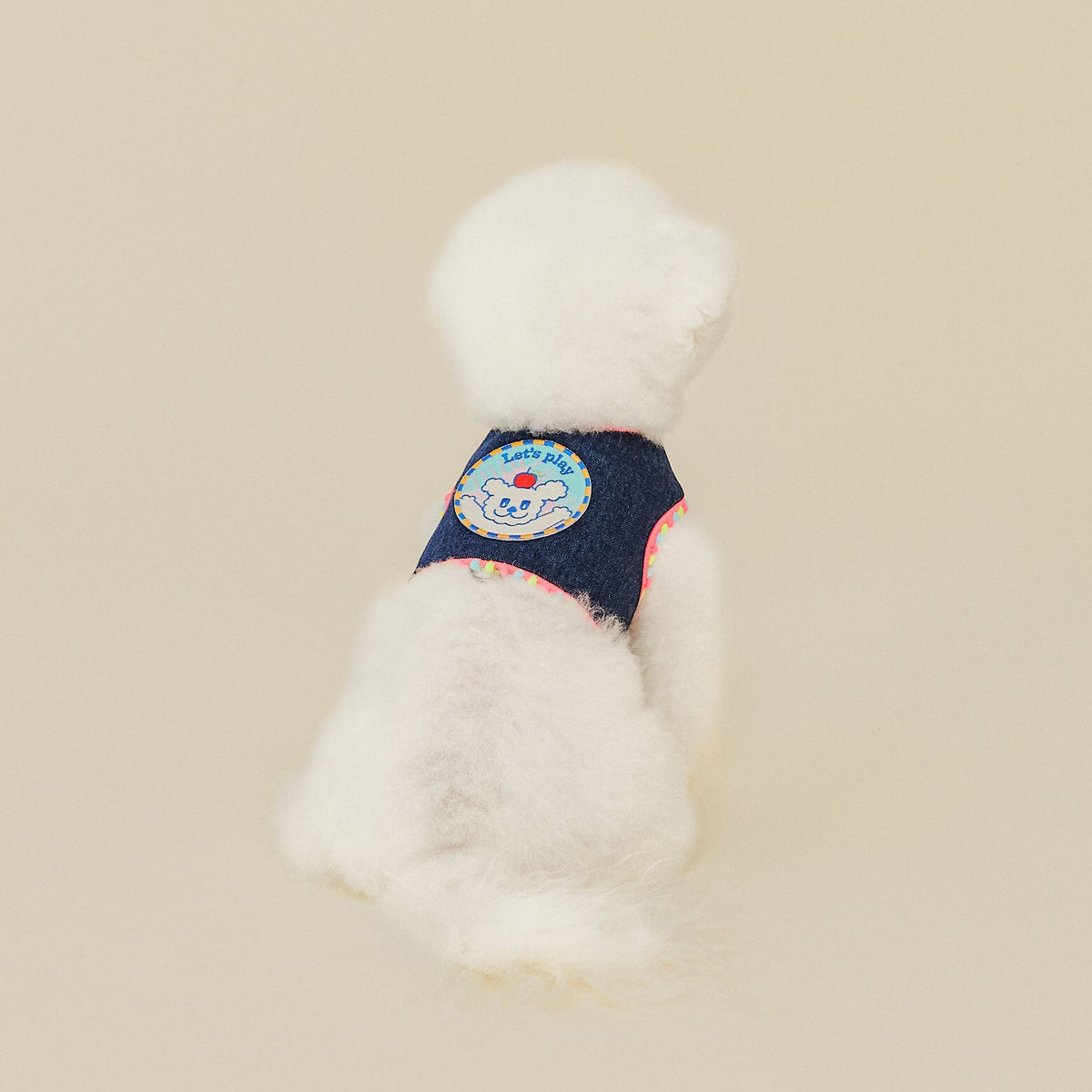 INS Style Korean Style Dark Denim Puppy Embroidery Breathable Four Seasons Chest Strap