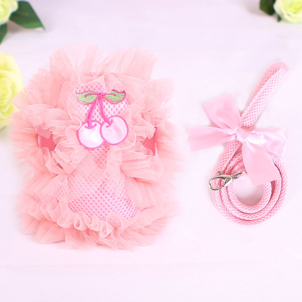Pet supplies cute lace chest back dog leash