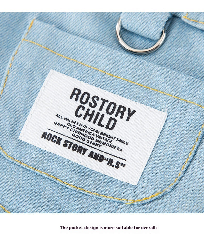 Summer Dog Pocket Suspender Denim Skirt Clothes