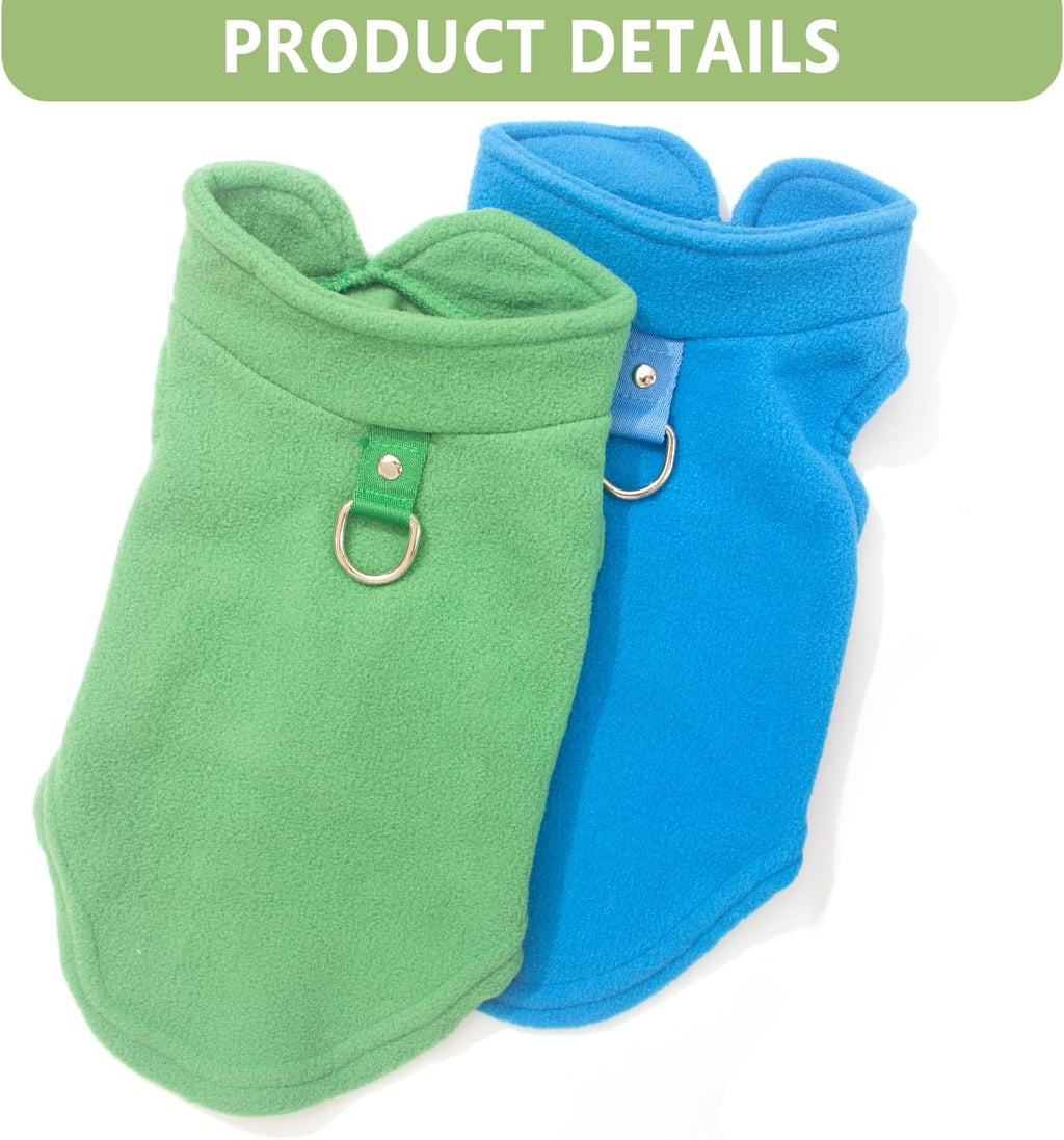 2 Pack Dog Sweater With Leash Ring, Warm Pet Sweater Thick Clothes Coat Fleece Dog Sweaters For Small Dogs Girl Boy Pullover Dog Jacket For Fall