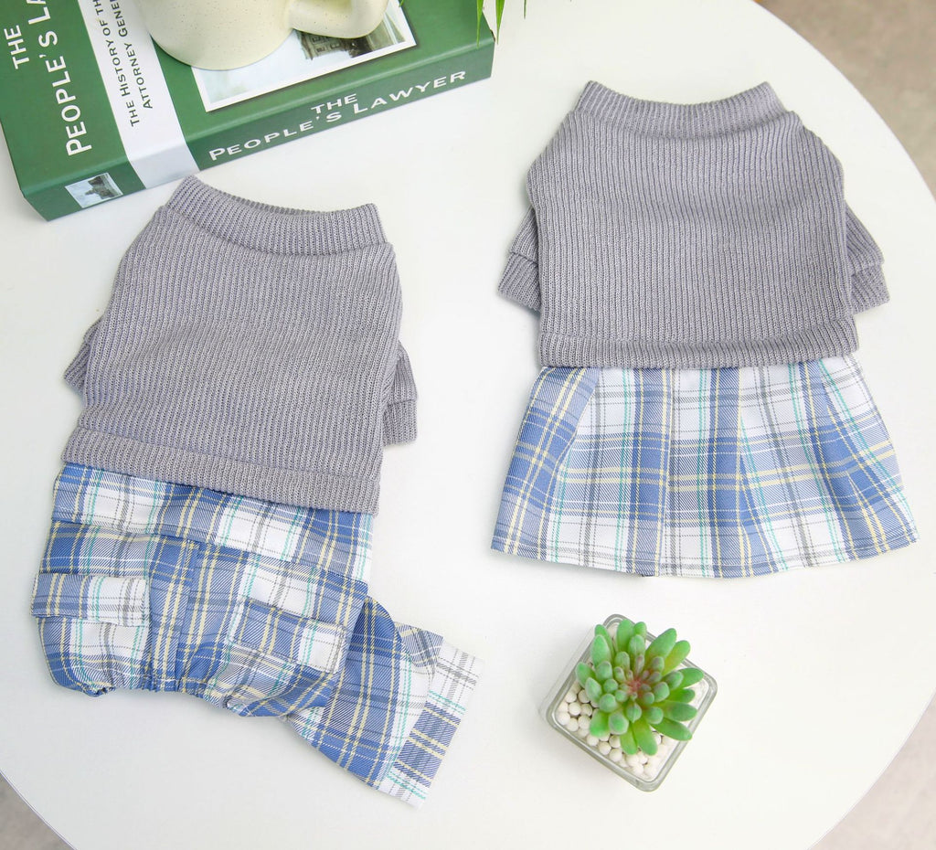 Wool Fabric Leisure Warm Sweatshirt Skirt Pants Suit Dog Clothes