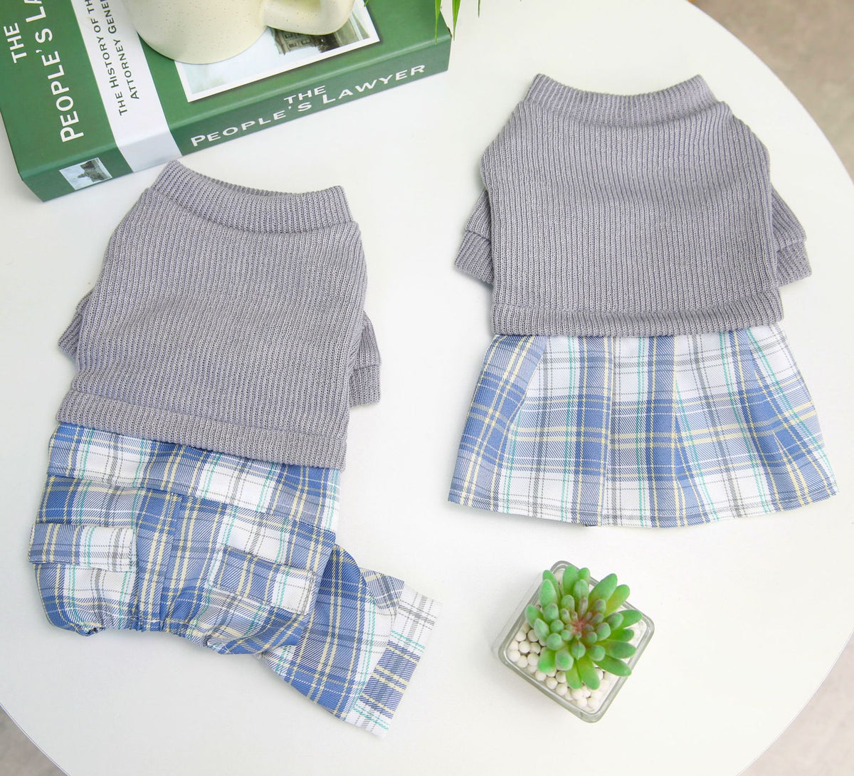 Wool Fabric Leisure Warm Sweatshirt Skirt Pants Suit Dog Clothes