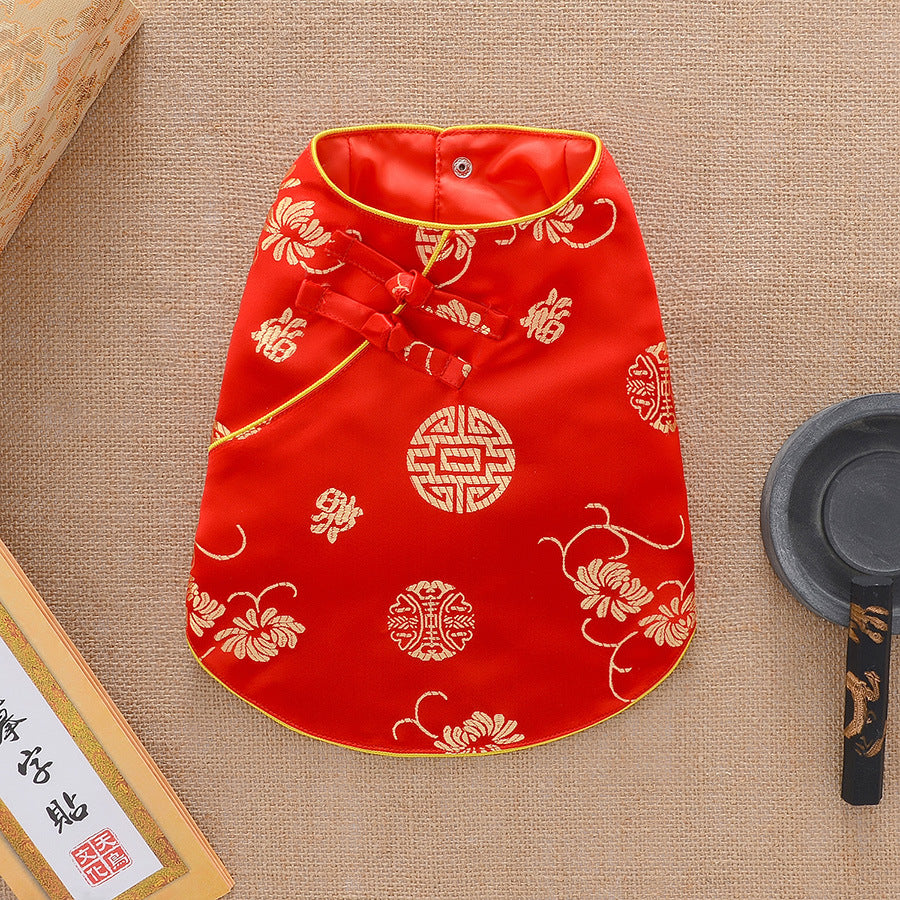 Dog Clothes Winter Thicken Warm Tang Suit