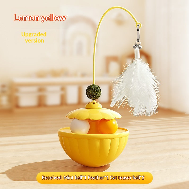 Kitten Baby Cat Feathers Roly-poly Spinning Top